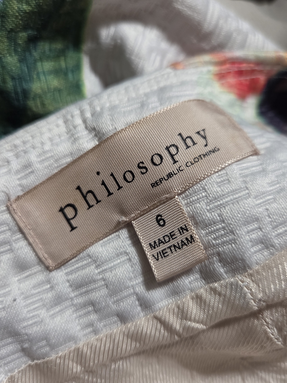 Philosophy White Floral Pencil Skirt with Multicolor Botanical Print - Picture 5 of 5